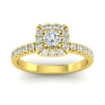 thumbnail image 1 of Certified 1 Carat TW Women’s Natural Diamond Halo Engagement Ring in 10k Yellow Gold (G Color, I2 Clarity), 1 of 5