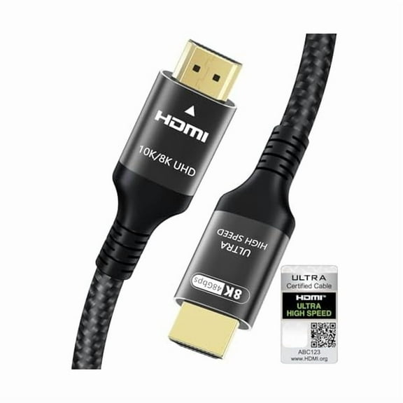 Certified 10K 8K HDMI 2.1 Cable 1.64 FT, 48Gbps Ultra High Speed HDMI Cable with Ethernet 4K 240Hz 165Hz 144Hz 120Hz 8K60Hz eARC HDCP2.3 HDR10+ PC Laptop TV Monitor Projector PS5 X-Box