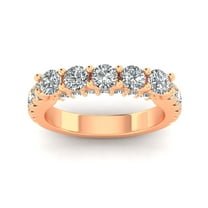 Certified 2.00 Carat TW Diamond Five Stone Wedding Band in 14k Rose Gold (G-H Color, I2-I3 Clarity)