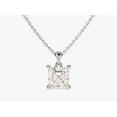 thumbnail image 1 of Certified 2 Carat Asscher Cut D/VVS1 Natural Moissanite Solitaire Pendant With 18" Chain 14K White Gold Plated Silver, 1 of 1