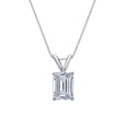 thumbnail image 1 of Certified - 2 Carat Emerald Cut Moissanite - Charming Pendant Necklace - 18K White Gold Plating Over Silver, 1 of 3