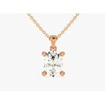 thumbnail image 1 of Certified 2 Carat Oval Cut D/VVS1 Natural Moissanite Solitaire Pendant With 18" Chain 14K Rose Gold Plated Silver, 1 of 1