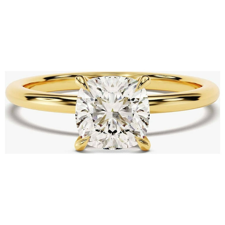 Certified Ct Cushion Cut D/VVS1 Natural Moissanite Prong