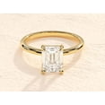 thumbnail image 1 of Certified 2 Ct Radiant Cut D/VVS1 Natural Moissanite 4 Prong Solitaire Engagement Ring 14K Yellow Gold Plated Silver, 1 of 3