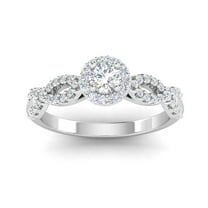 Certified 3/4 Carat TW Diamond Infinity Engagement Ring in 10k  White Gold (G-H, I2-I3)