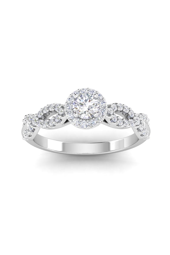 Certified 3/4 Carat TW Diamond Infinity Engagement Ring in 10k  White Gold (G-H, I2-I3)