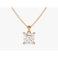 thumbnail image 1 of Certified 5 Carat Asscher Cut D/VVS1 Natural Moissanite Solitaire Pendant With 18" Chain 14K Rose Gold Plated Silver, 1 of 1