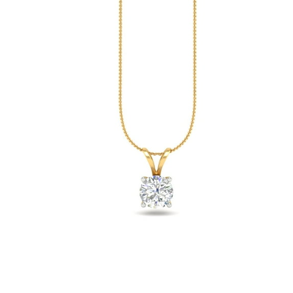 Certified 5 Carat Brilliant Round Cut D/VVS1 Natural Moissanite Solitaire Pendant With 18" Chain 14K Yellow Gold Plated Silver