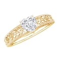 thumbnail image 1 of Certifie Heart Lab Grown Diamond Art Deco Ring, EF-VS Quality, Half Carat - Ready to Gift, 10K Yellow Gold, US 11.00, 1 of 8