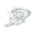 thumbnail image 1 of Certified Lab Grown Diamond Lotus Flower Engagement Ring - EF-VS Quality, 14K White Gold, US 7.00, 1 of 8