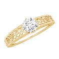 thumbnail image 1 of Rosec Jewels Vintage Inspired Lab Grown Diamond Promise Ring - Filigree Ring for Women - EF-VS Quality - with Jewelry Box, 10K Yellow Gold, US 13.00, 1 of 9