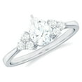 thumbnail image 1 of Rosec Jewels Certified 5x7 MM Lab Grown Diamond Pear Engagement Ring, EF-VS Quality, 925 Sterling Silver, US 4.00, 1 of 9