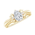 thumbnail image 1 of Certified Pear Lab Grown Diamond Engagement Ring, 0.6 Carat - EF-VS Quality - With Jewelry Box, 14K Yellow Gold, US 5.50, 1 of 8
