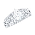 thumbnail image 1 of Rosec Jewels Certified 5x7mm Pear Lab Grown Diamond Filigree Engagement Ring, EF-VS Quality, 925 Sterling Silver, US 4.00, 1 of 8