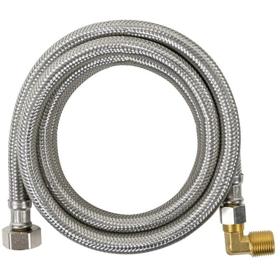 Certified Appliance Accessories DW4812SSBL Braided Stainless Steel Dishwasher Connector With Elbow, 4ft