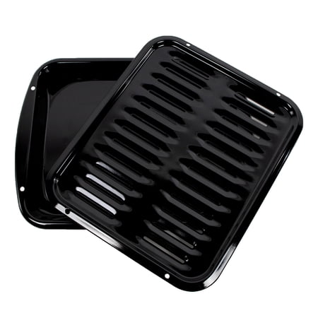 Certified Appliance Accessories Porcelain-Coated Broiler Pan & Grill Set, 16.5 x 12.75 In.