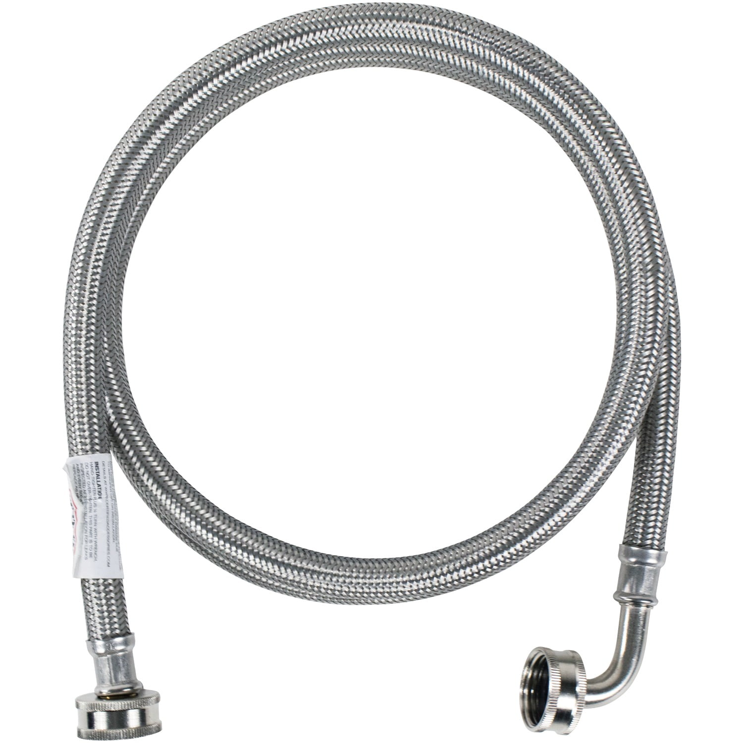 6-Foot Stainless Steel Washing Machine Hose with Brass Fittings