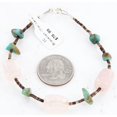 thumbnail image 1 of Certified Authentic Navajo .925 Sterling Silver Turquoise PINK QUARTZ Native American Bracelet, 1 of 1