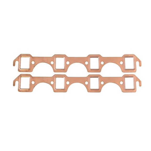 Certified Automotive Experts Copper Header Gasket Set Rectangle Port Fits Ford Small Block SBF 289 302 351W Solid Copper Exhaust Manifold Gaskets Reusable Design No Sealant Required