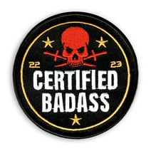 Funny Hook & Loop Patch, Certified Badass Patch, Sarcastic Patch for Backpack and Dog Harness