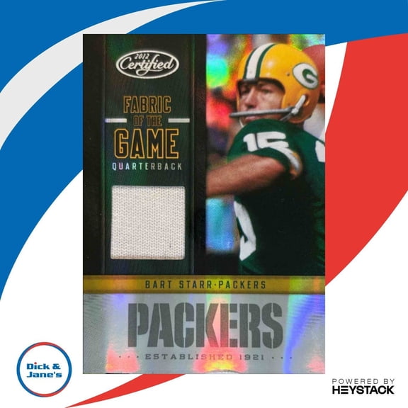 Certified Bart Starr #1 Fabric of the Game Panini Green Bay Packers NFL Football Card