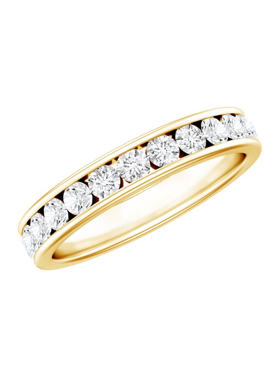 Channel Set Lab Diamond Eternity Band - EF-VS Quality Certified - Ready To Gift, 14K Yellow Gold, US 7.00