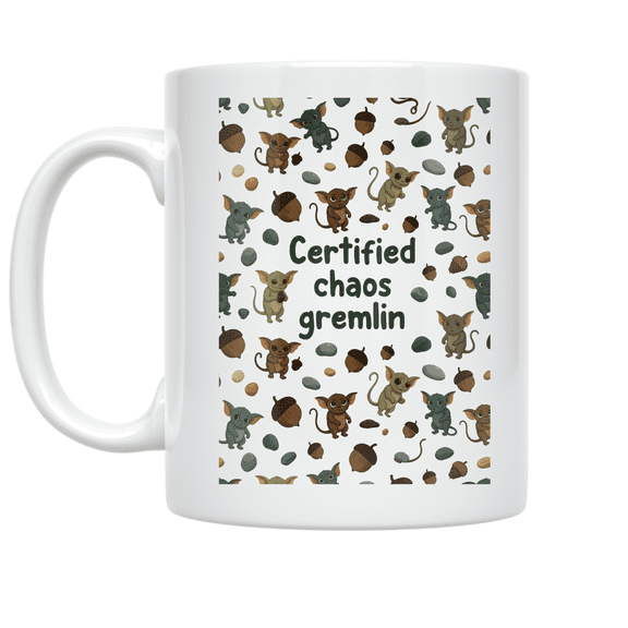 Certified Chaos Gremlin Design - Goblincore Enthusiast - 11 oz Ceramic Coffee Mug