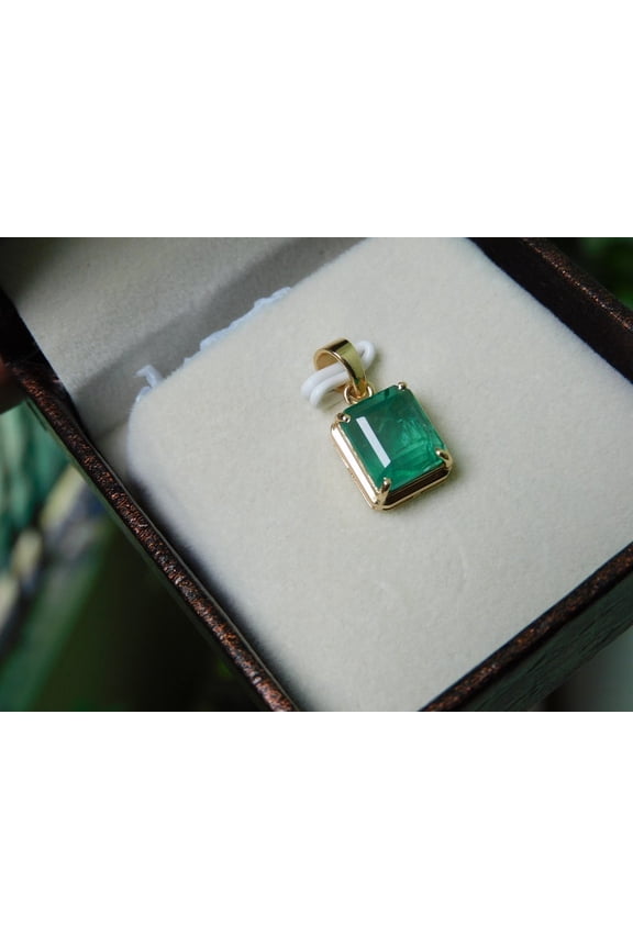 Certified Colombian Emerald Pendant Necklace | 925 Silver May Birthstone Locket | Natural Green Gemstone Jewelry Halloween Gift