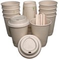 Certified Compostable Coffee Cups by Living Balance 12oz 75 cups
