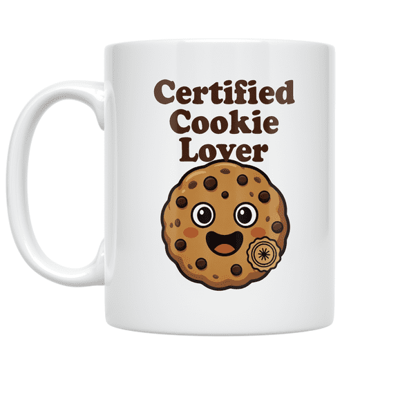Certified Cookie Lover Design - Cookie Enthusiast - 11 oz Ceramic Coffee Mug