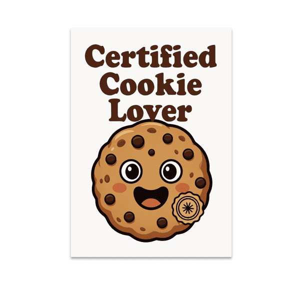 Certified Cookie Lover Wall Art - Cookie Enthusiast - 13x19 Poster Print