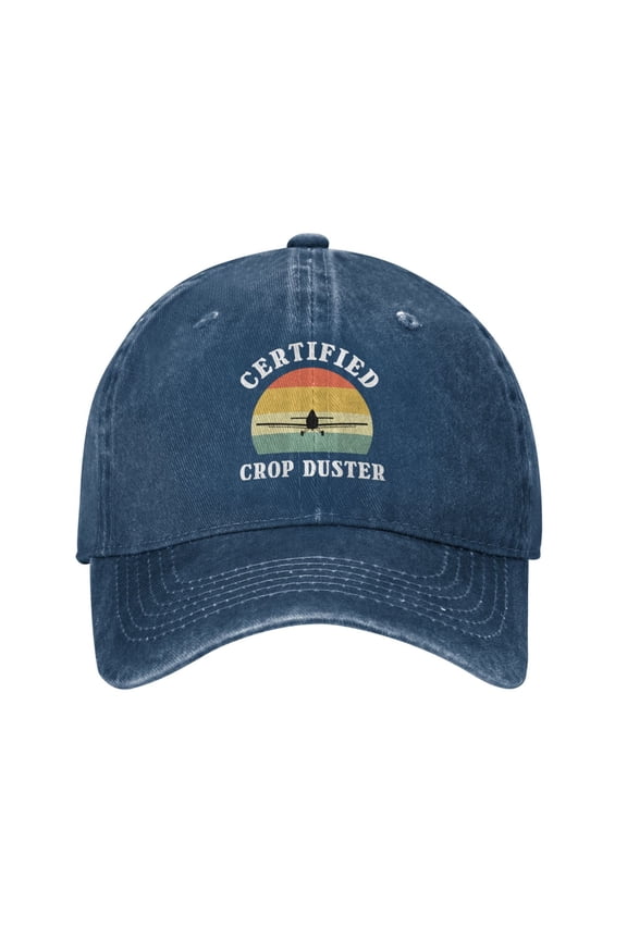 Certified Crop Duster Adult Adjustable Classic Washed Casquette Cap Hat Baseball Cap For Man For Woman
