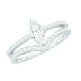 thumbnail image 1 of Rosec Jewels Cubic Zirconia Wedding Bridal Ring Set - AAAA Quality - Marquise Engagement Ring with Enhancer - with Jewelry Box, 10K White Gold, US 8.00, 1 of 9