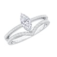 thumbnail image 1 of Rosec Jewels Cubic Zirconia Wedding Bridal Ring Set - AAAA Quality - Marquise Engagement Ring with Enhancer - with Jewelry Box, 925 Sterling Silver, US 3.50, 1 of 9