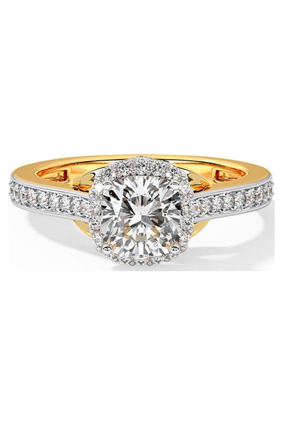 Certified Cushion Cut Moissanite Ring, 18K White Gold Plated Halo Setting Ring , Engagement Ring, Anniversary Ring , Wedding Ring for Her