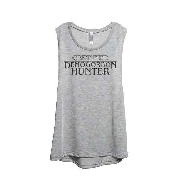 Certified Demogorgon Hunter Women's Fashion Sleeveless Muscle Workout Yoga Tank Top Sport Grey Large