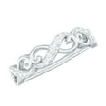 thumbnail image 1 of Rosec Jewels Natural Diamond Infinity Band Ring (HI-SI Quality) - Half Eternity Ring for Valentines Day - Ready to Gift, 14K White Gold, US 3.00, 1 of 9