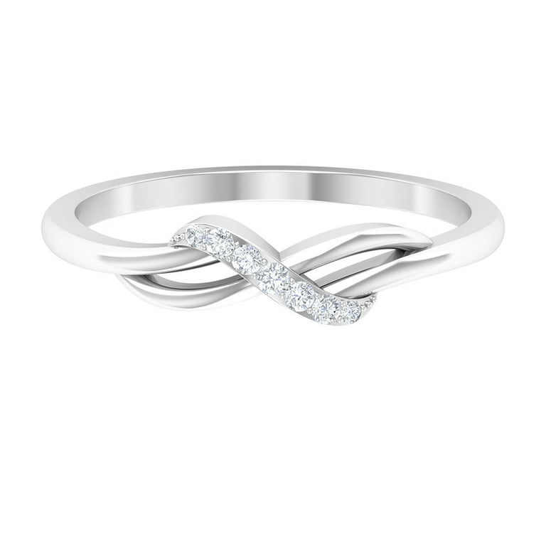 Certified Diamond Infinity Promise Ring for Women (HI Color SI Clarity),  14K White Gold, US 8.00