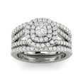 thumbnail image 1 of Certified F/SI2- 1 1/4 Carat TW Cushion Halo Diamond Engagement Wedding Ring Set 10k White Gold, 1 of 5