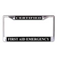 thumbnail image 1 of Certified First Aid Emergency Chrome License Plate Frame, 1 of 1