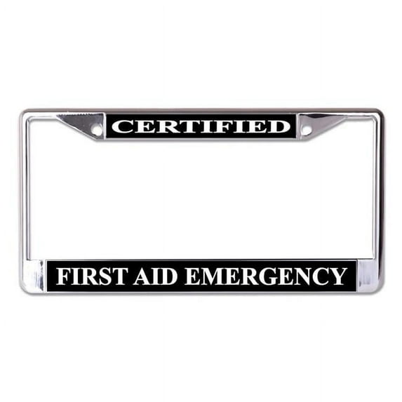 Certified First Aid Emergency Chrome License Plate Frame