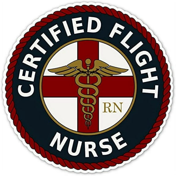 Certified Flight Nurse RN Caduceus Staff of Hermes Gift for Nurse ((Reflective)) 3M Vinyl Decal Bumper Sticker 5x5 inches