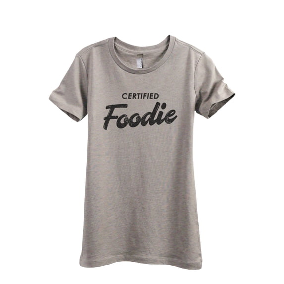 Certified Foodie Women's Fashion Relaxed T-Shirt Tee Heather Tan Medium