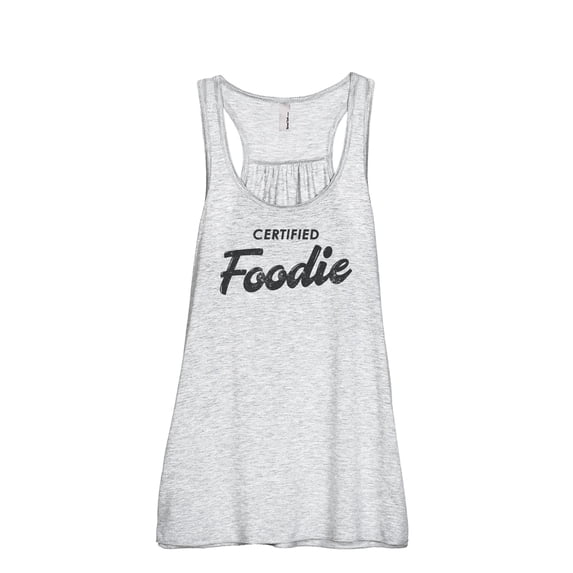 Certified Foodie Women's Fashion Sleeveless Flowy Racerback Workout Yoga Tank Top Sport Grey Small