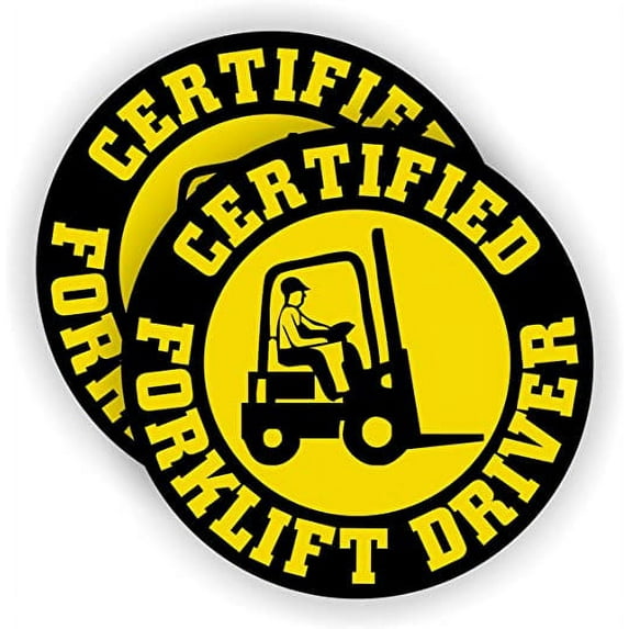 Certified Forklift Driver Hard Hat Sticker Decal Helmet | Label Tow Motor Operator Pallet Jack | Size: 2"