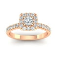 thumbnail image 1 of Certified G/I2 1cttw Diamond Halo Engagement Ring in 10k  Rose Gold, 1 of 5