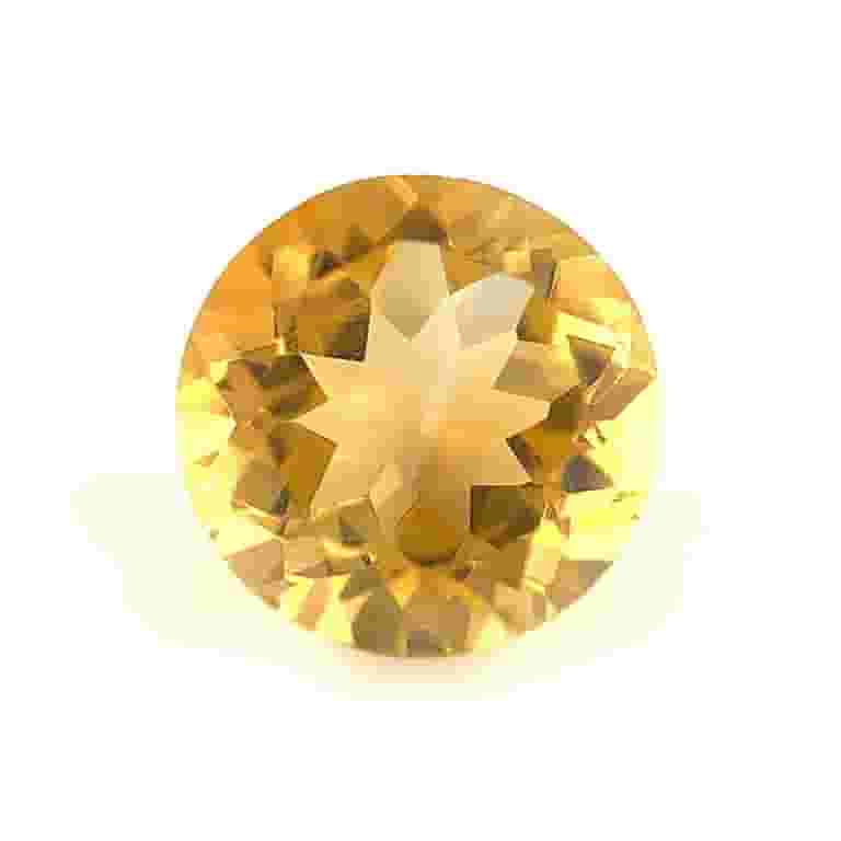 Certified Genuine Carat Yellow Citrine Round Shape Brilliant