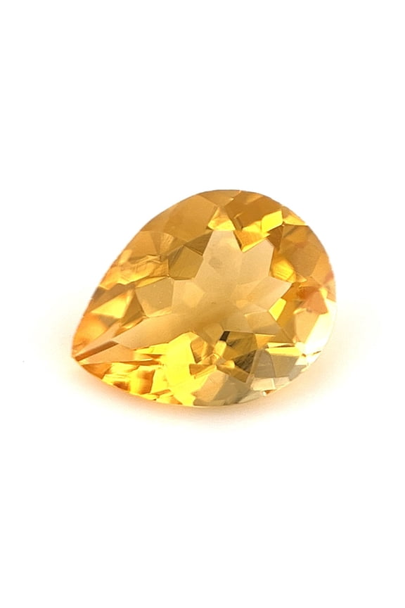 Certified Genuine 2 Carat Yellow Citrine Pear Shape Brilliant Cut 10x8 mm Loose Gemstone November Birthstone