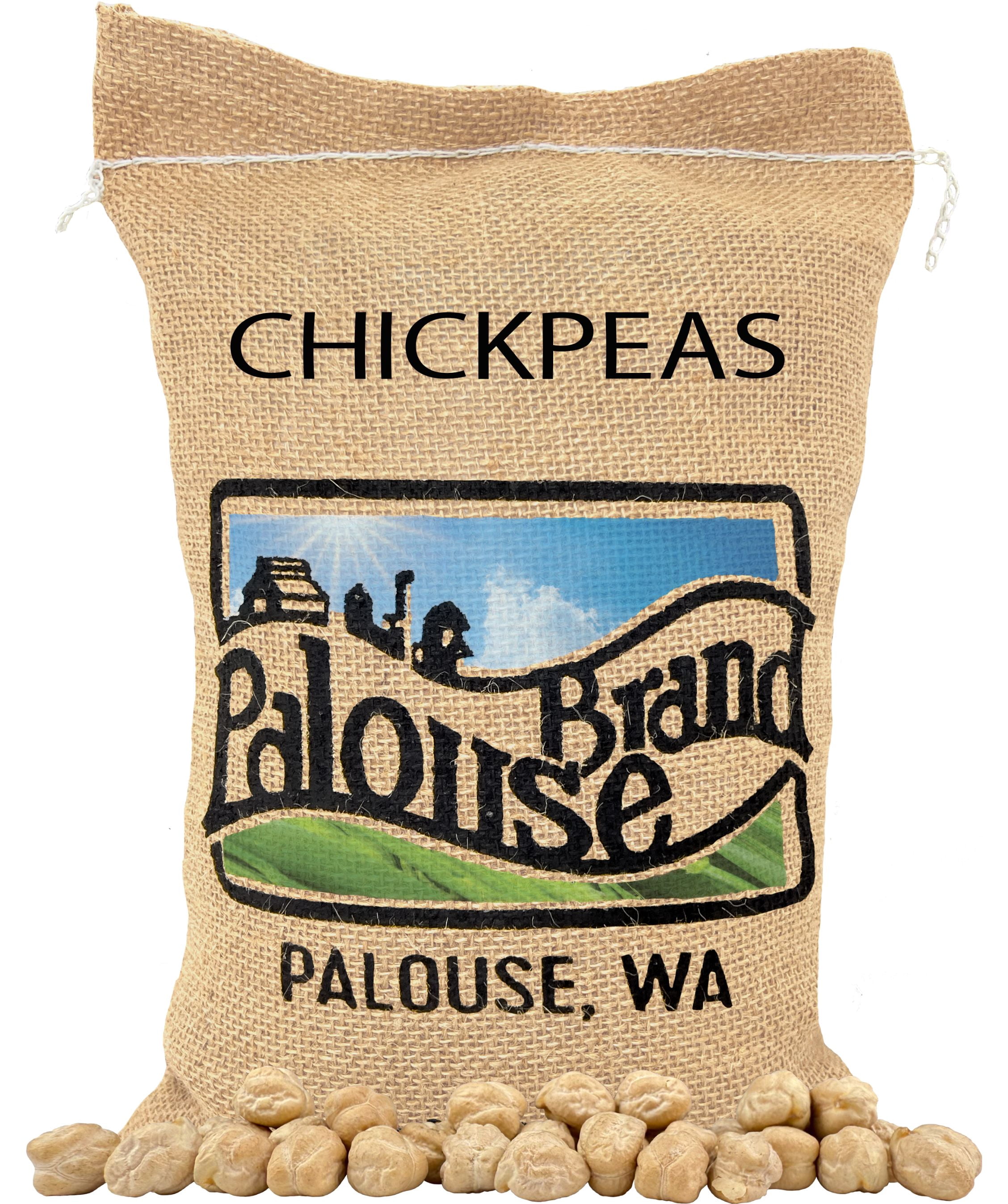 Certified Glyphosate Residue Free Chickpeas | Garbanzo Beans | 5 LBS | Family Farmed in Washington State | Non-GMO Project Verified | Kosher Parve | USA Grown | Field Traced | Burlap Bag