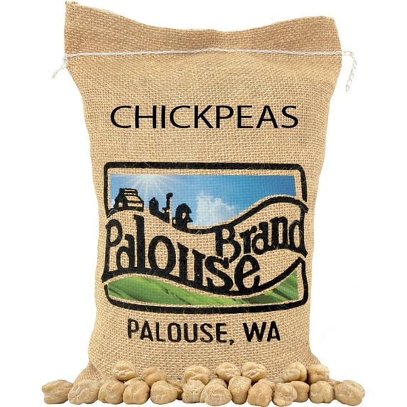 Certified Glyphosate Residue Free Chickpeas | Garbanzo Beans | 5 LBS | Family Farmed in Washington State | Non-GMO Project Verified | Kosher Parve | USA Grown | Field Traced | Burlap Bag